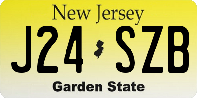 NJ license plate J24SZB