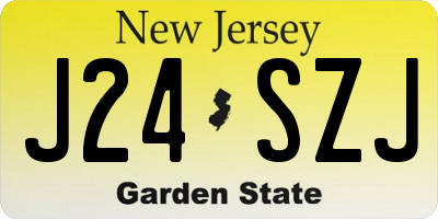 NJ license plate J24SZJ