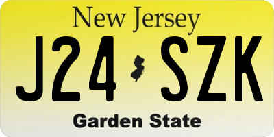 NJ license plate J24SZK