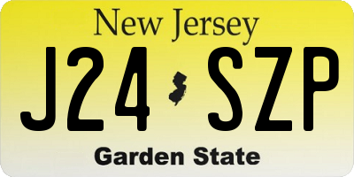 NJ license plate J24SZP