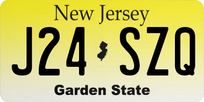 NJ license plate J24SZQ