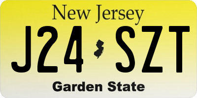 NJ license plate J24SZT