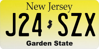 NJ license plate J24SZX