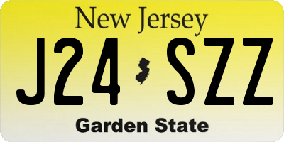 NJ license plate J24SZZ