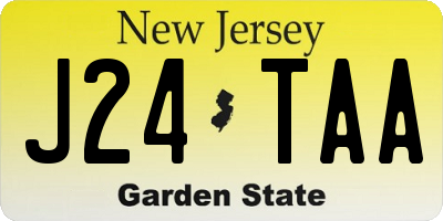 NJ license plate J24TAA