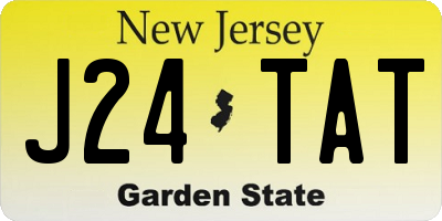 NJ license plate J24TAT