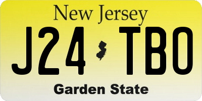NJ license plate J24TBO