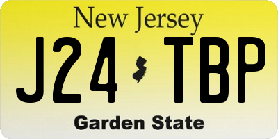 NJ license plate J24TBP