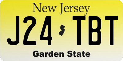 NJ license plate J24TBT