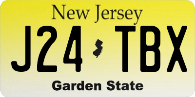 NJ license plate J24TBX