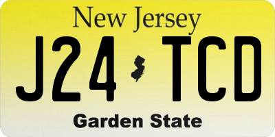 NJ license plate J24TCD