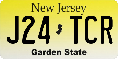NJ license plate J24TCR