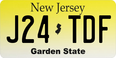 NJ license plate J24TDF