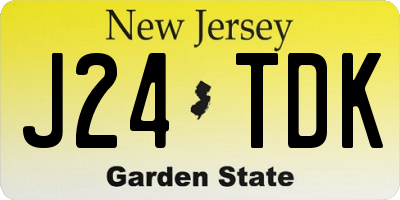 NJ license plate J24TDK