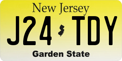 NJ license plate J24TDY