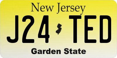 NJ license plate J24TED