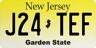 NJ license plate J24TEF