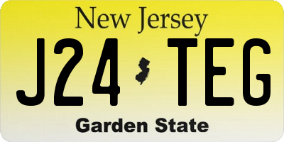 NJ license plate J24TEG