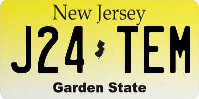 NJ license plate J24TEM
