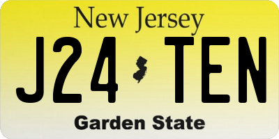 NJ license plate J24TEN