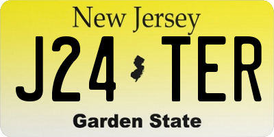 NJ license plate J24TER
