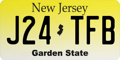 NJ license plate J24TFB