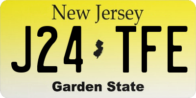 NJ license plate J24TFE
