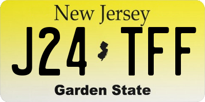 NJ license plate J24TFF