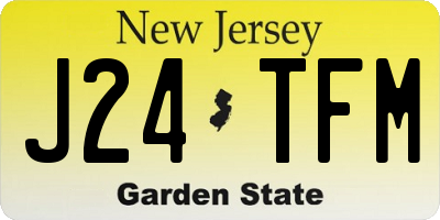 NJ license plate J24TFM
