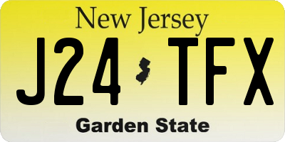 NJ license plate J24TFX