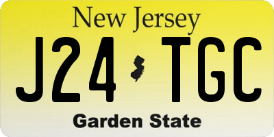 NJ license plate J24TGC
