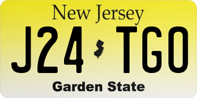 NJ license plate J24TGO