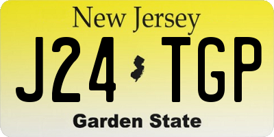 NJ license plate J24TGP