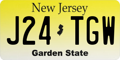 NJ license plate J24TGW