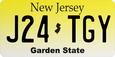 NJ license plate J24TGY