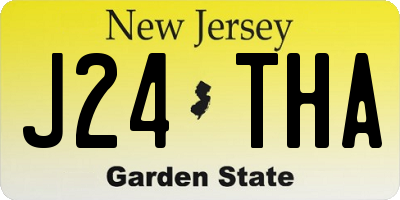 NJ license plate J24THA