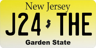 NJ license plate J24THE