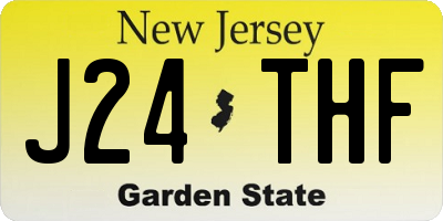 NJ license plate J24THF