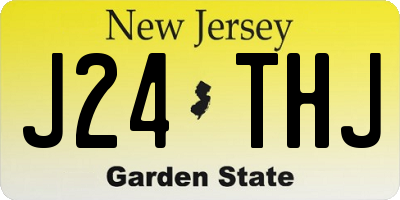 NJ license plate J24THJ