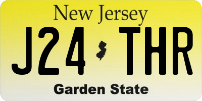 NJ license plate J24THR