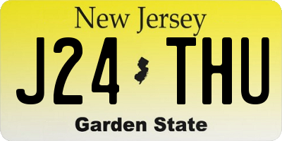 NJ license plate J24THU