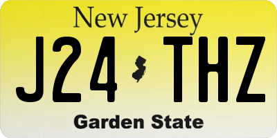 NJ license plate J24THZ