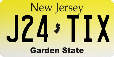 NJ license plate J24TIX
