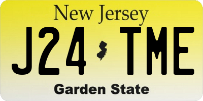 NJ license plate J24TME