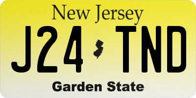 NJ license plate J24TND
