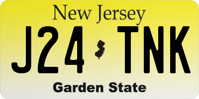 NJ license plate J24TNK