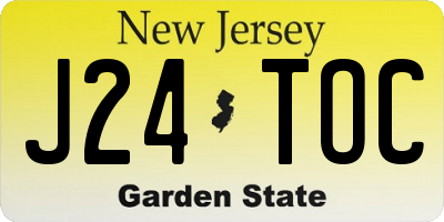 NJ license plate J24TOC