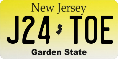 NJ license plate J24TOE