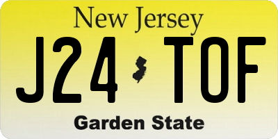 NJ license plate J24TOF