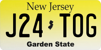NJ license plate J24TOG